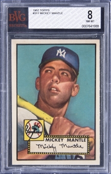 1952 Topps #311 Mickey Mantle Rookie Card – BVG NM-MT 8